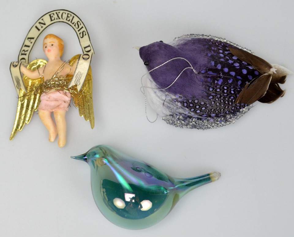 Weihnachtsschmuck, 3 Objekte aus versch. Materialien