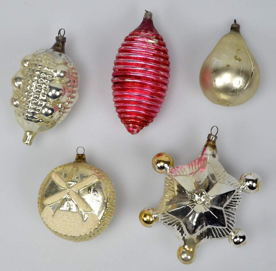 Weihnachtsschmuck, 5 Christbaumkugeln