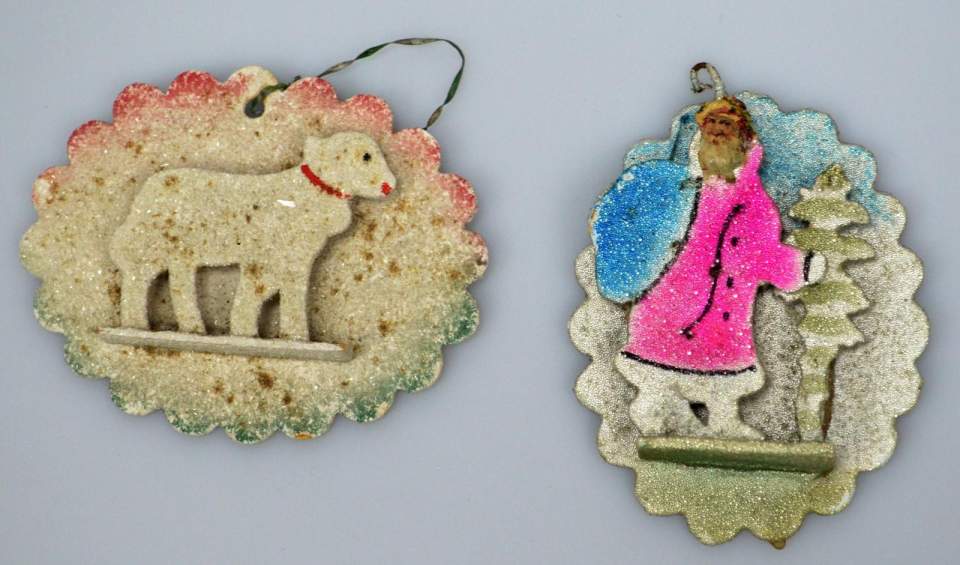 Weihnachtsschmuck, 2 Stück Pappschmuck