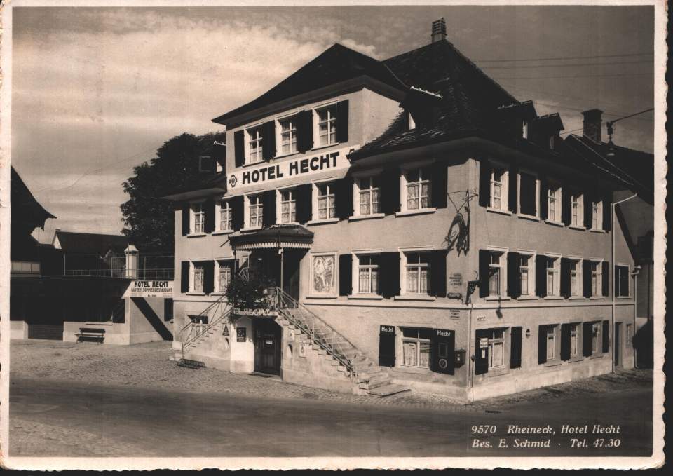 Postkarte Hotel Hecht Rheineck