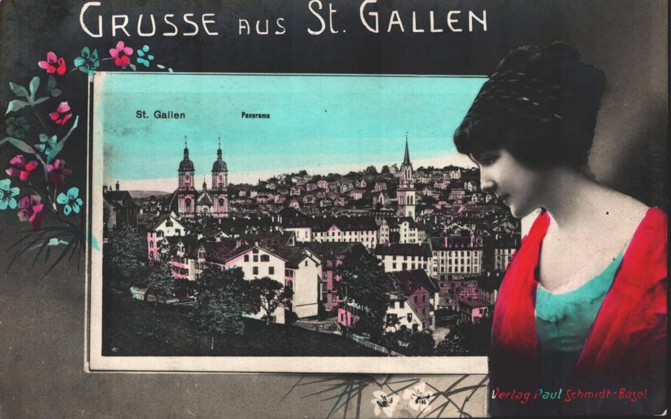 Postkarte Grüsse aus St. Gallen