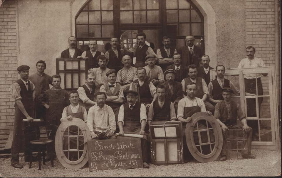 Postkarte Fensterfabrik F. Seeger und Rietmann, St. Gallen
