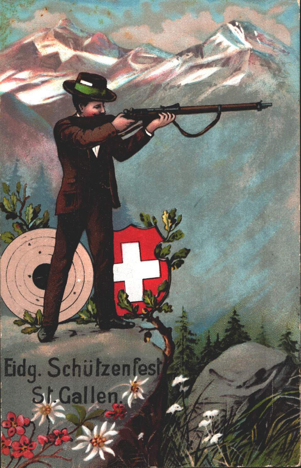 Postkarte Eidg. Schützenfest St. Gallen 1904