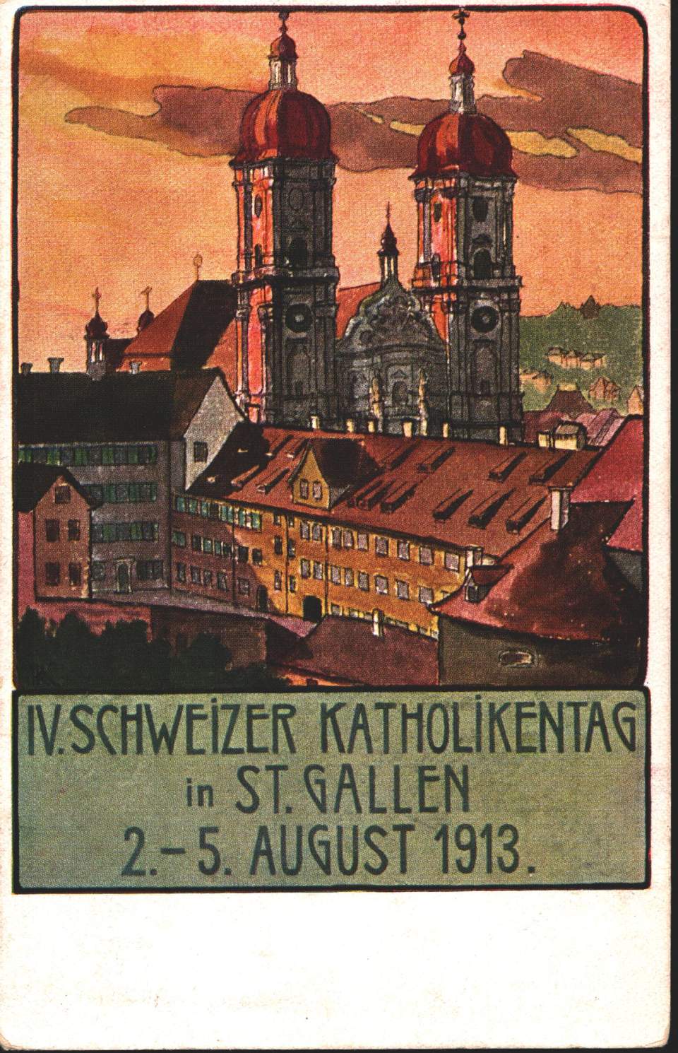 Postkarte Schweizer Katholikentag 1913