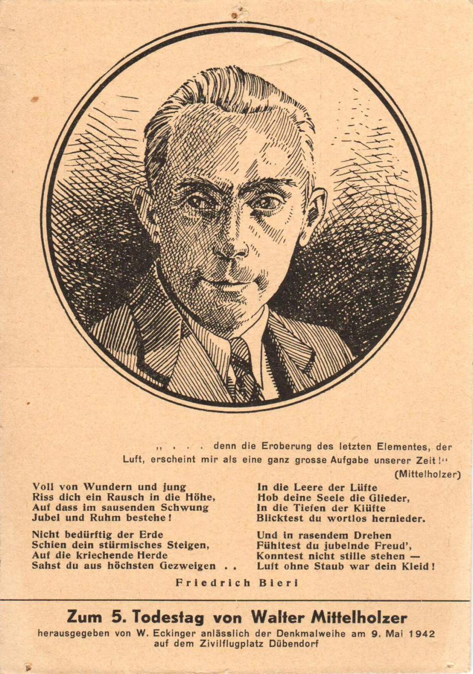 Postkarte Walter Mittelholzer