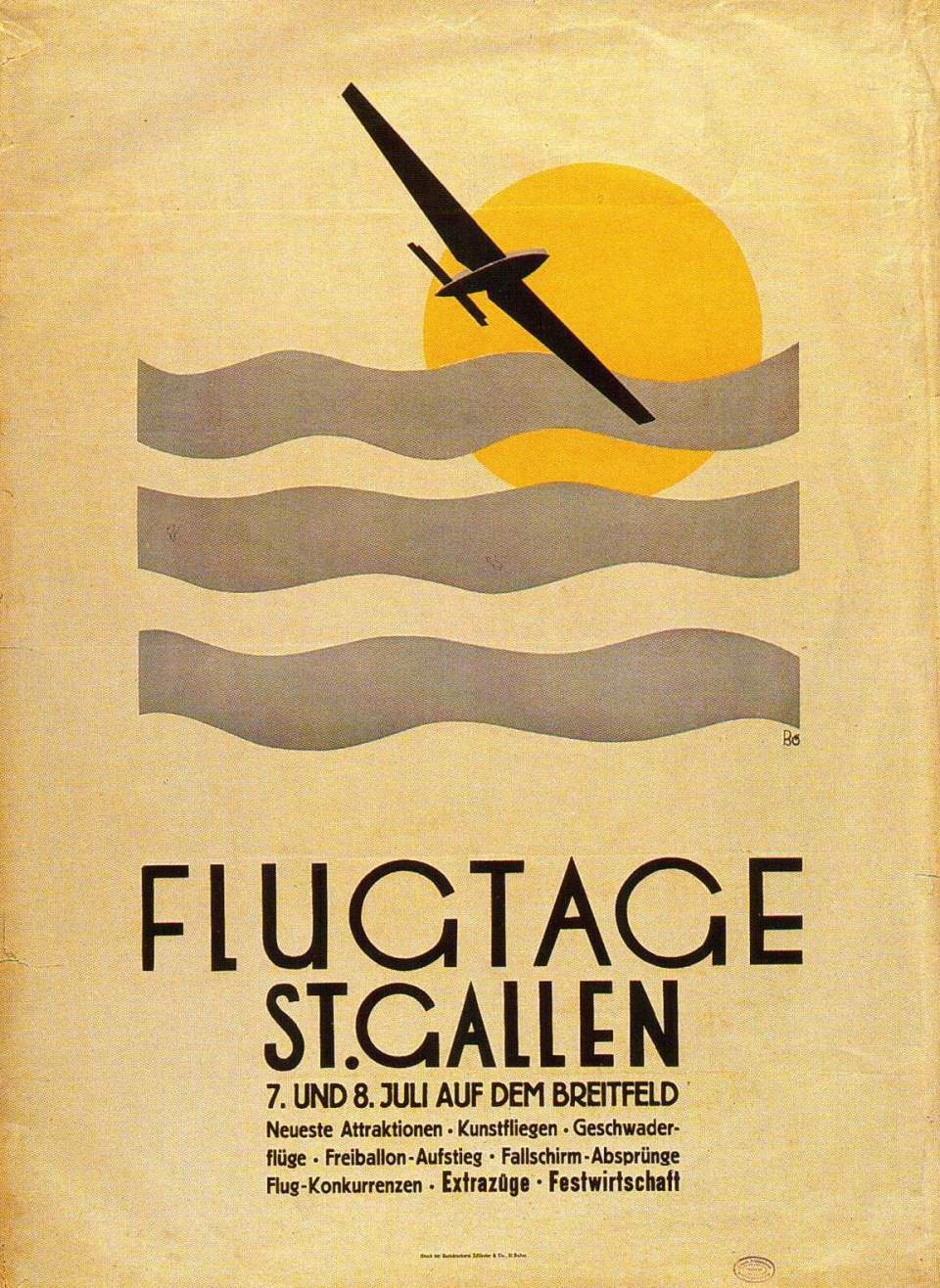 Postkarte Flugtage St.Gallen