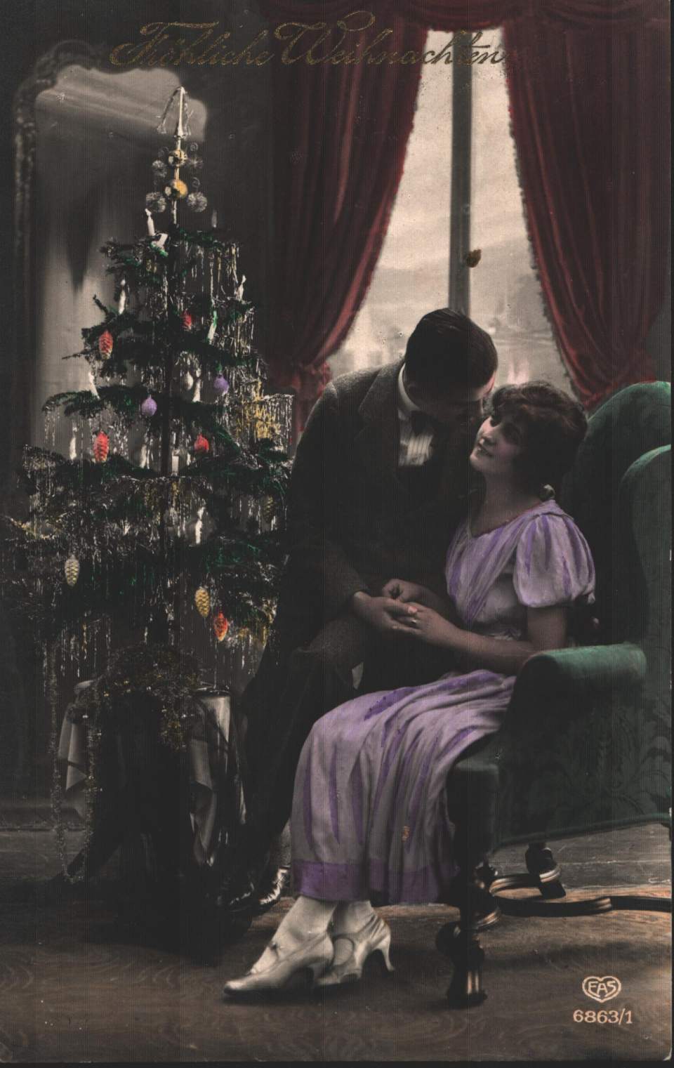 Postkarte, Christbaum, Weihnachten