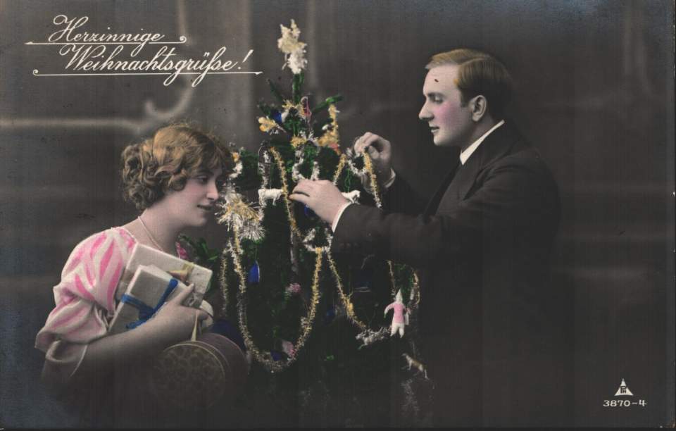 Postkarte, Christbaum, Weihnachten