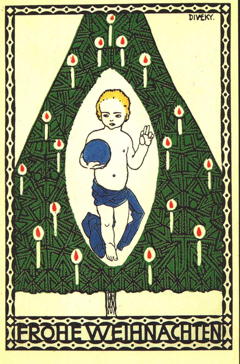 Postkarte, Christbaum, Weihnachten