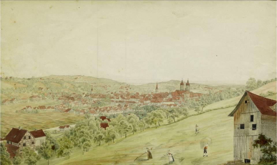 Ansicht Blick auf St. Gallen von Südwest gegen Nordost