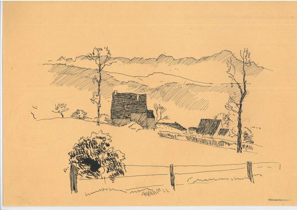Zeichnung, Landschaft