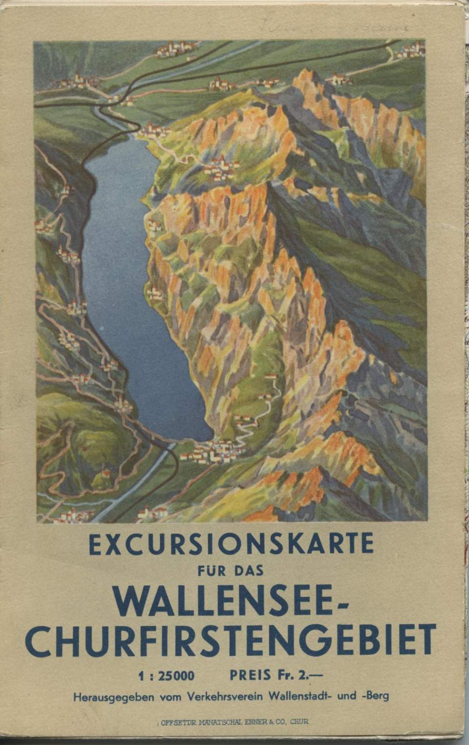 Karte, Wanderkarte Walensee - Churfirstengebietl