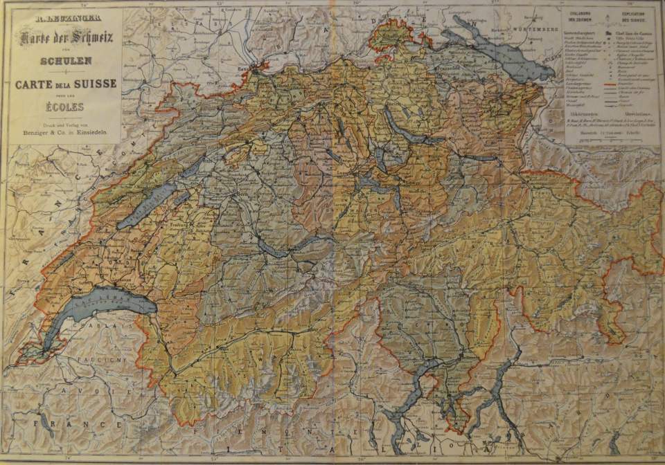 Karte der Schweiz für Schulen