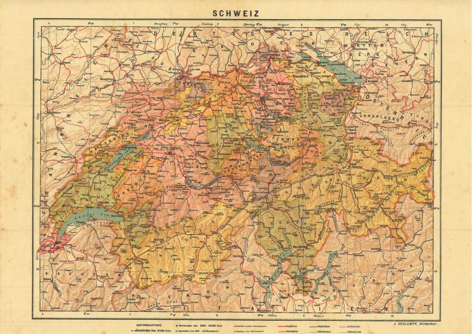 Karte der Schweiz