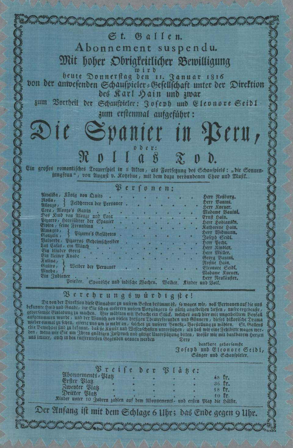 Theaterprogramm aus St. Gallen