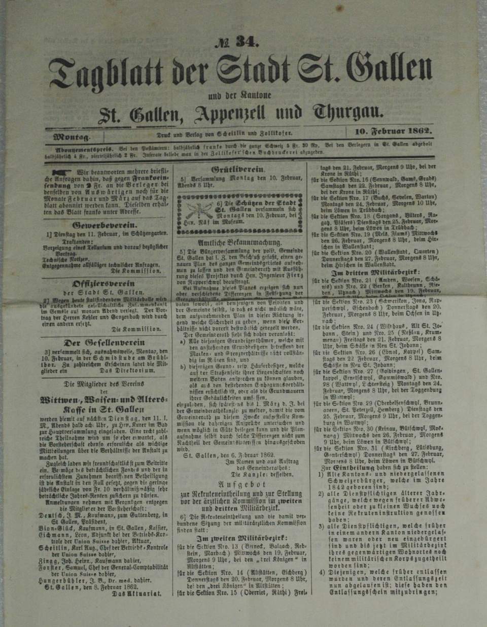 "Tagblatt der Stadt St. Gallen" (1862/1870/1878)