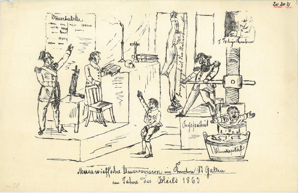 Druck, Karikatur