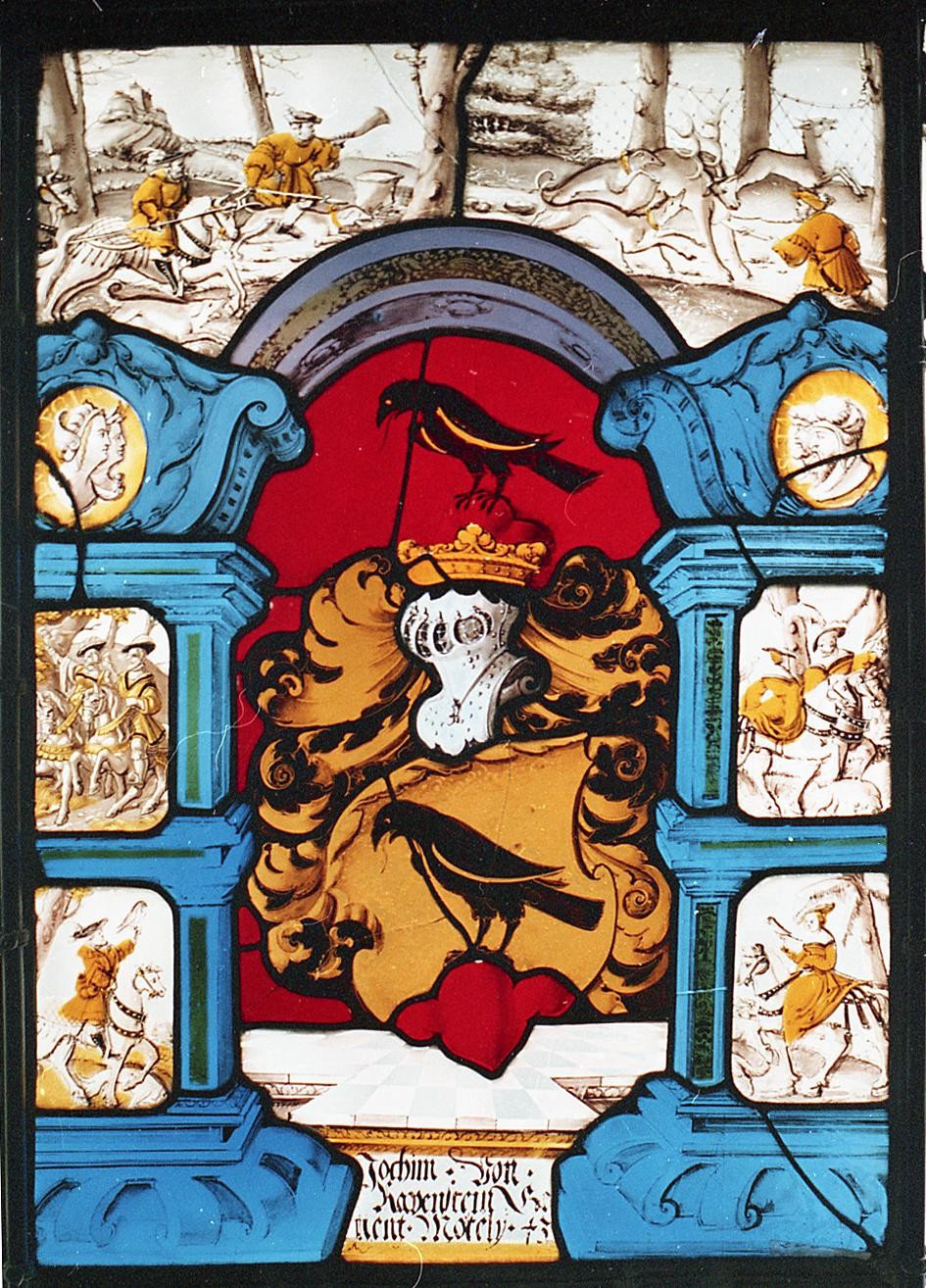 Wappenscheibe des Joachim von Rappenstein (genannt Mötteli), Glasgemälde