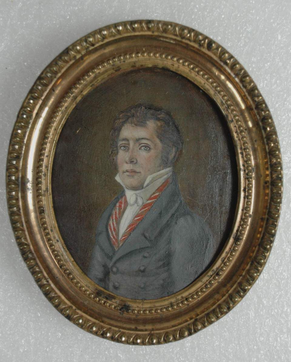 Gemälde, Miniatur des Dr. Zellweger von Trogen, geb. 1794