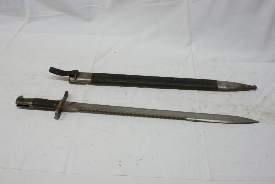 Säbelbajonett mit Scheide für Vetterligewehr und Stutzer, Ord. 1878, Kal. 10,5 mm