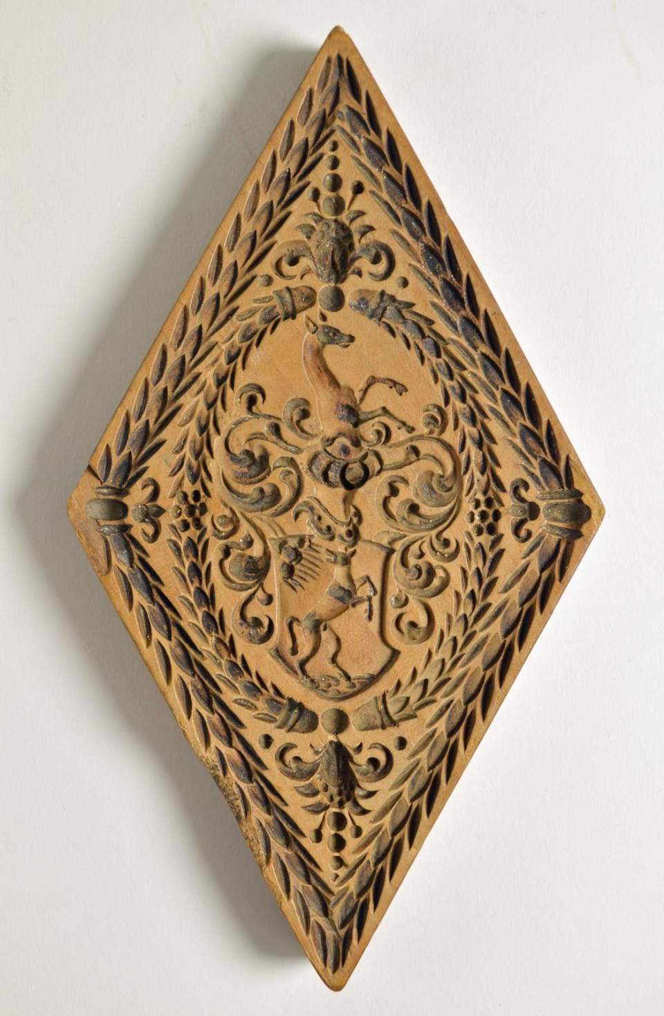 St.Galler Bibermodel mit Wappen der Wegelin, Gebäckmodel