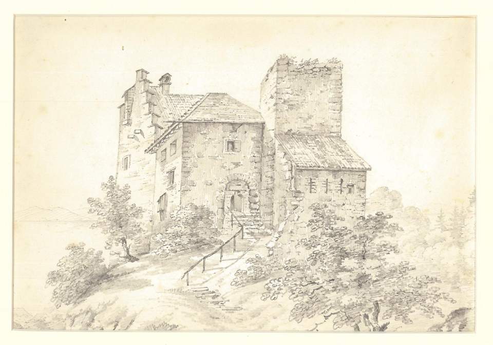 Zeichnung, Ansicht Schloss St. Anna bei Rorschach