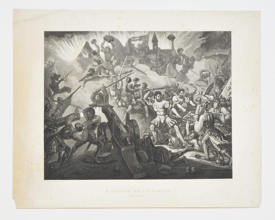 5 Aquatinta Blätter nach Zeichungen von Martin Disteli, 1802 - 1844