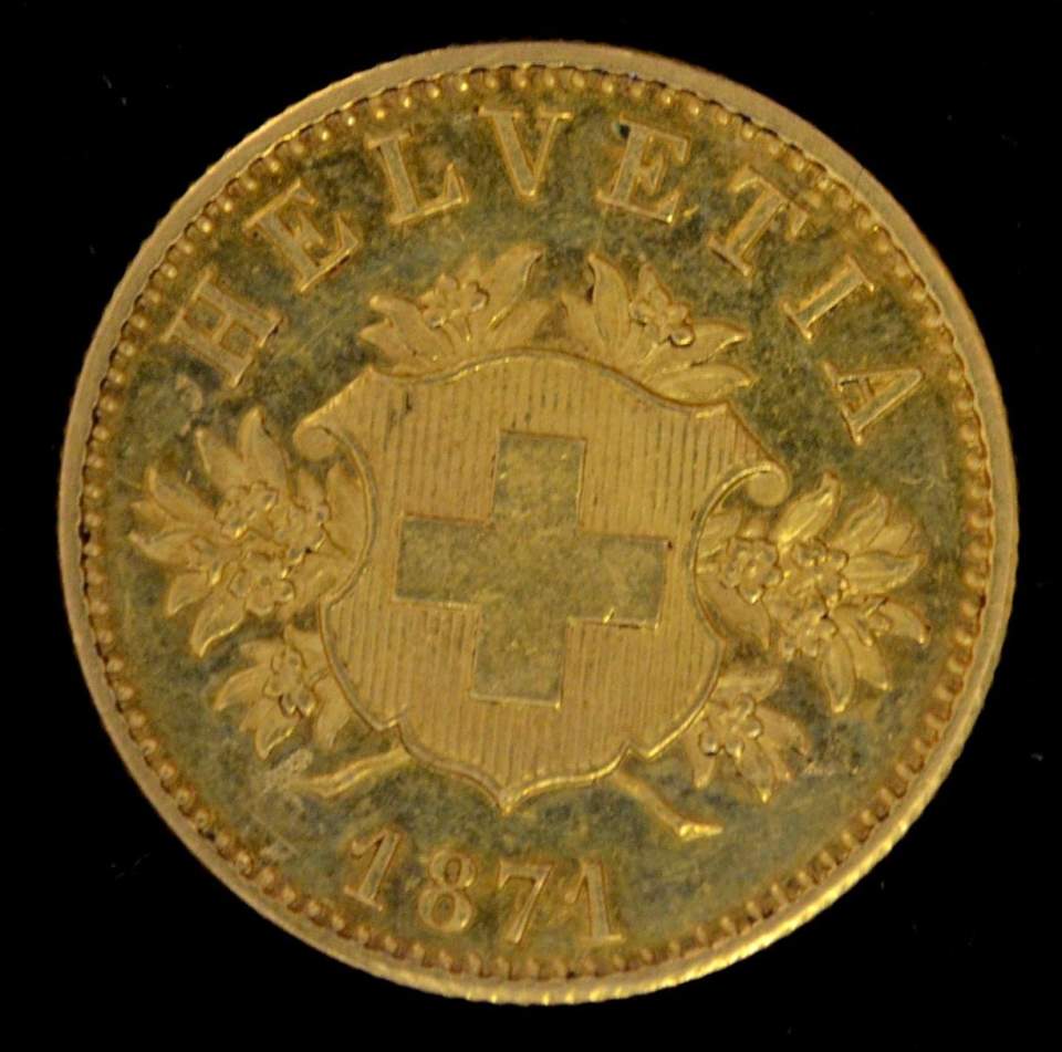 2 Münzen, Gold, 20 Franken, Probe, sehr selten