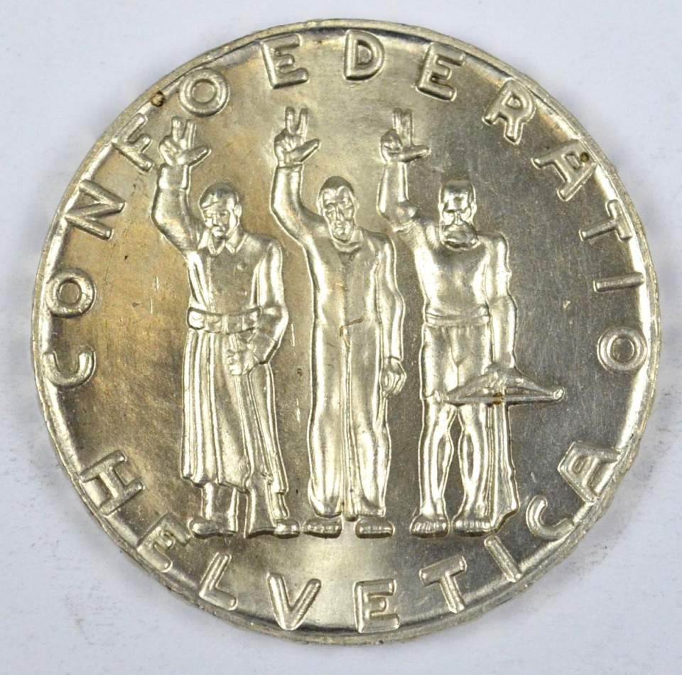 Gedenkmünze, 5 Franken, zum 650. Jahrestag der Gründung der Eidgenossenschaft 1941