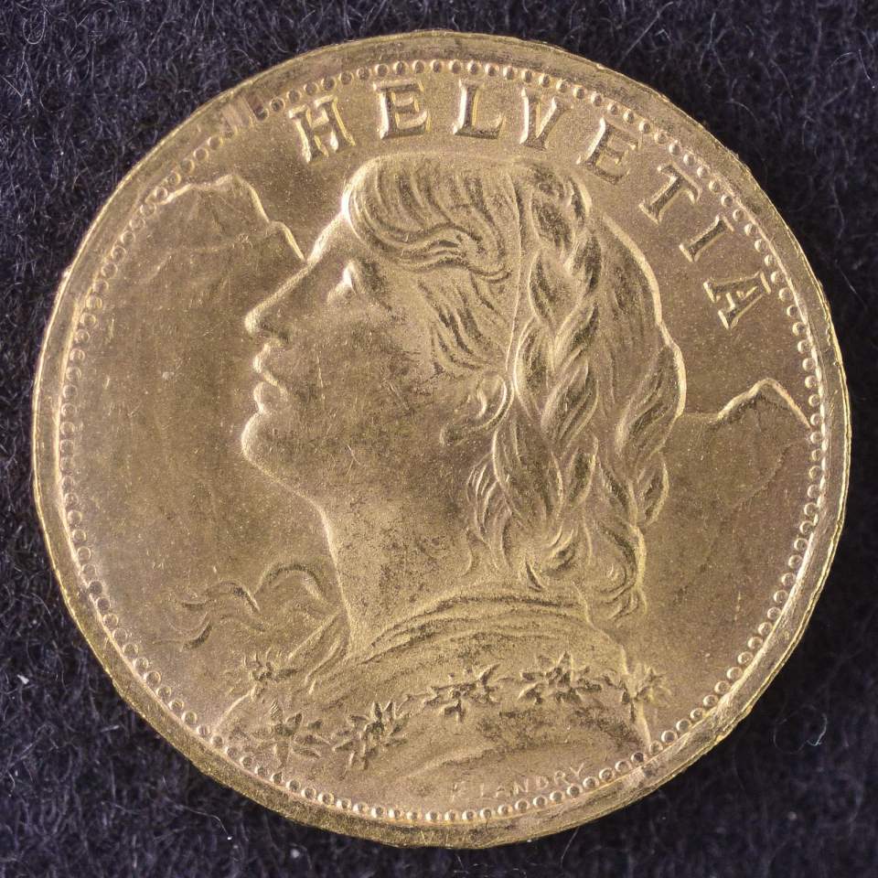 Münze, 20 Franken, Gold, 1935, Fehlprägung
