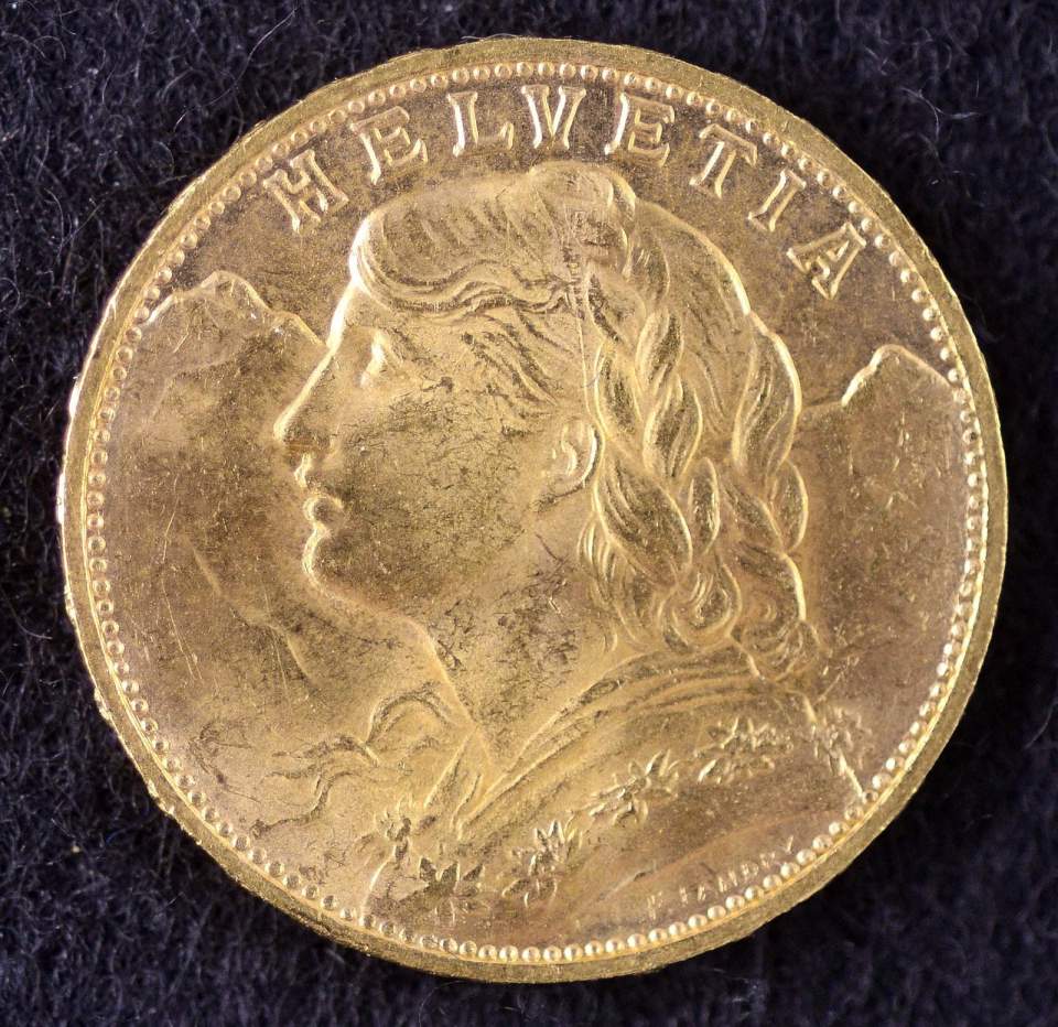 Münze, 20 Franken, Gold, 1949, Fehlprägung