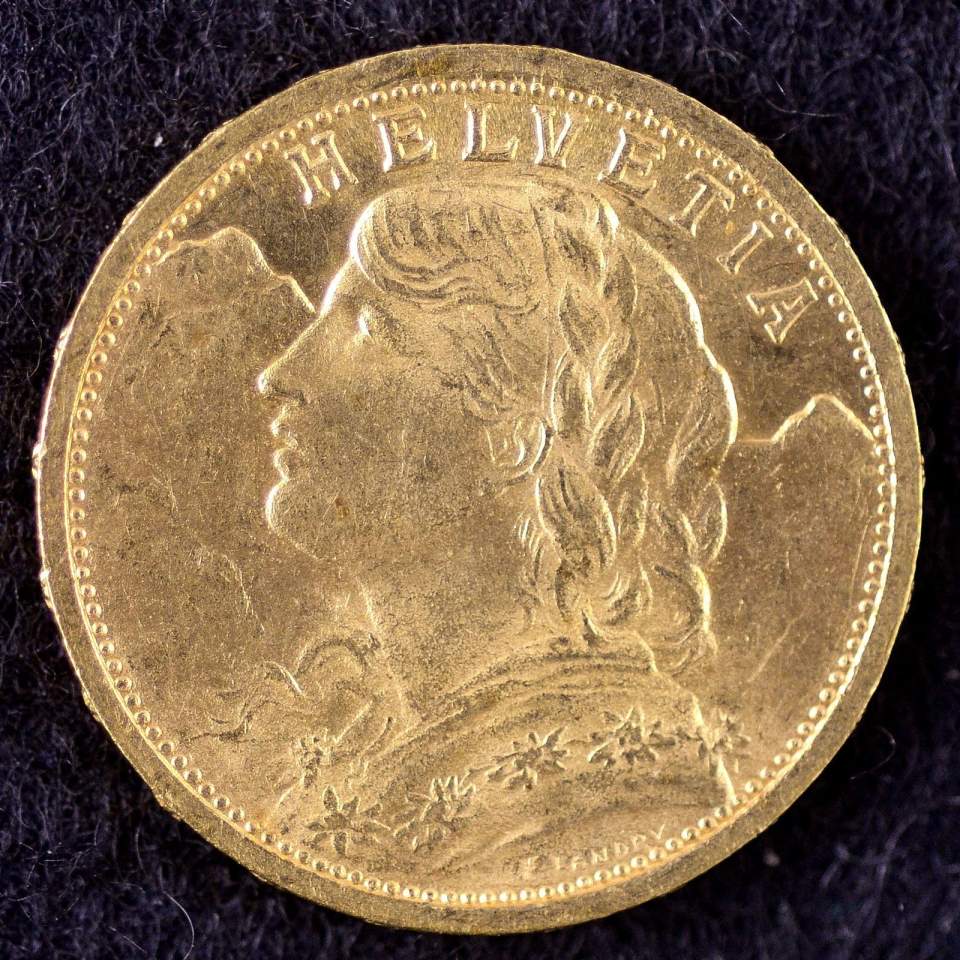 Münze, 20 Franken, Gold, 1910 (Vreneli)
