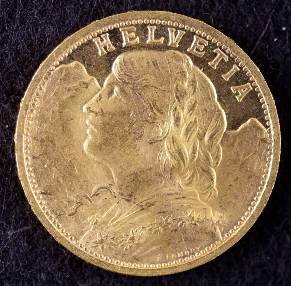 Münze, 20 Franken, Gold, 1927 (Vreneli)
