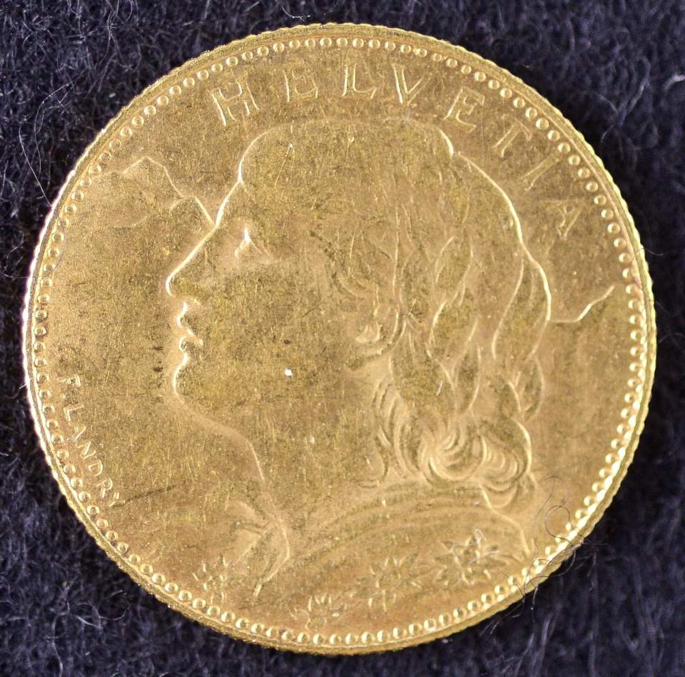 Münze, 10 Franken, Gold, 1912 (Halbvreneli)
