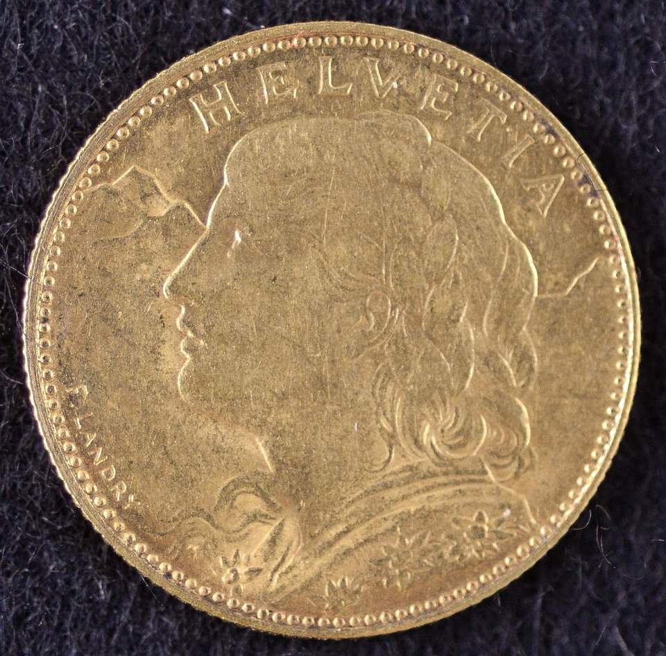 Münze, 10 Franken, Gold, 1913 (Halbvreneli)