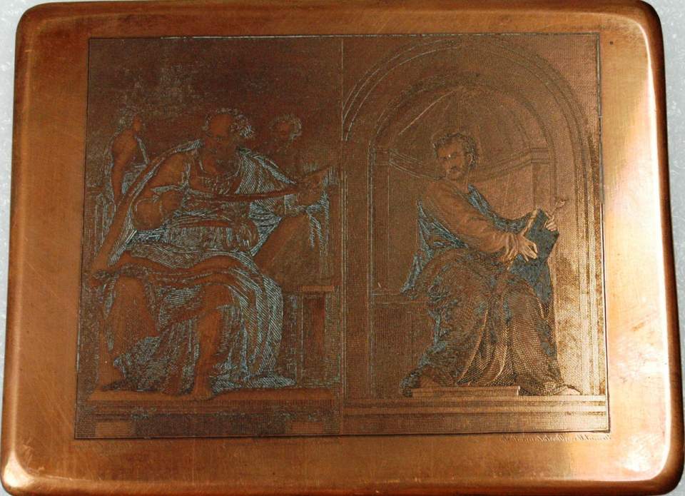 Kupferstichplatte, Prophet und Evangelist