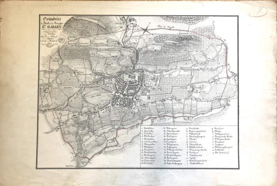 Zuber-Plan, Stadtplan von St. Gallen