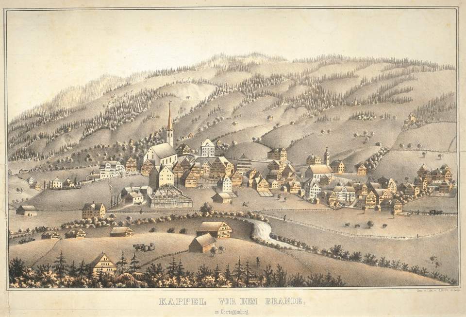 Ansicht Kappel vor dem Brande