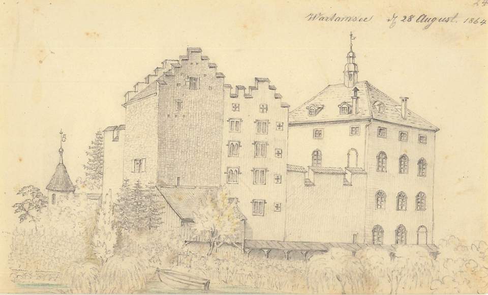 Ansicht Schloss Wartensee, bezeichnet als Wartamsee