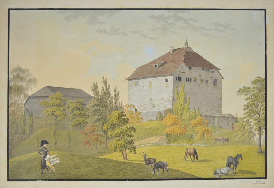 Ansicht Schloss Oberberg bei Gossau