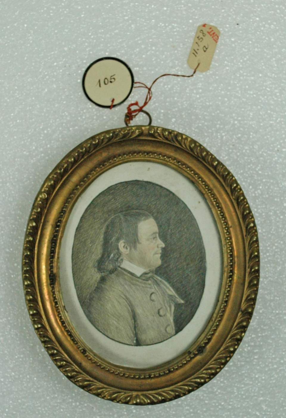Gemälde, Miniatur eines unbekannten Angehörigen der Fam. Angehrn in den mittleren Jahren