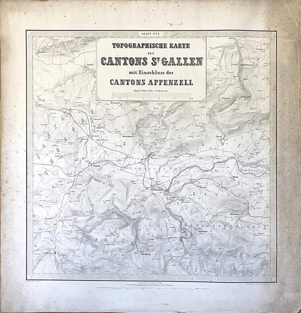 Topografische Karte von St.Gallen und Appenzell 14 Eschmann - Karten
