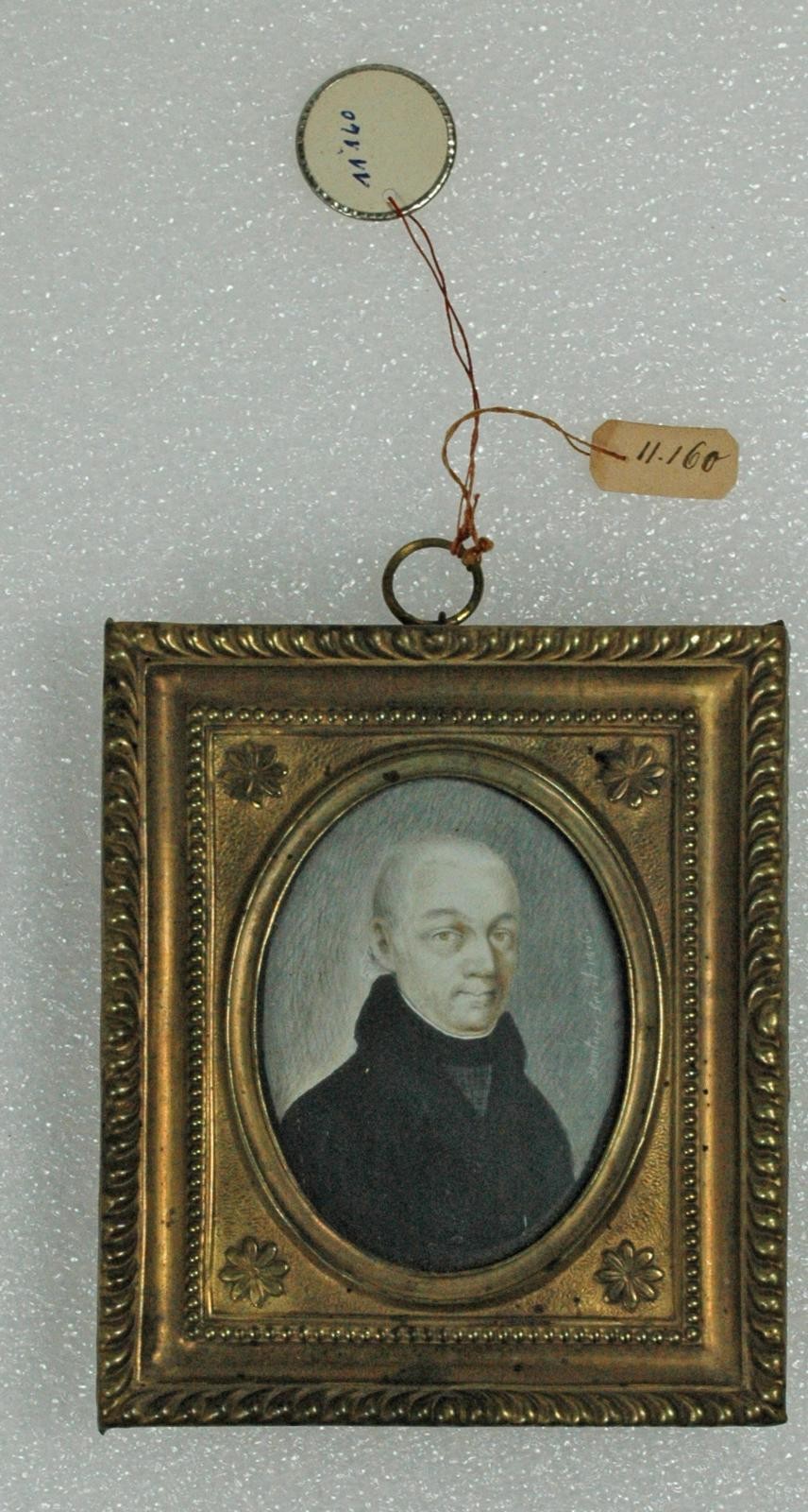 Gemälde, Miniatur eines älteren Mannes, Angehöriger der Fam. Angehrn