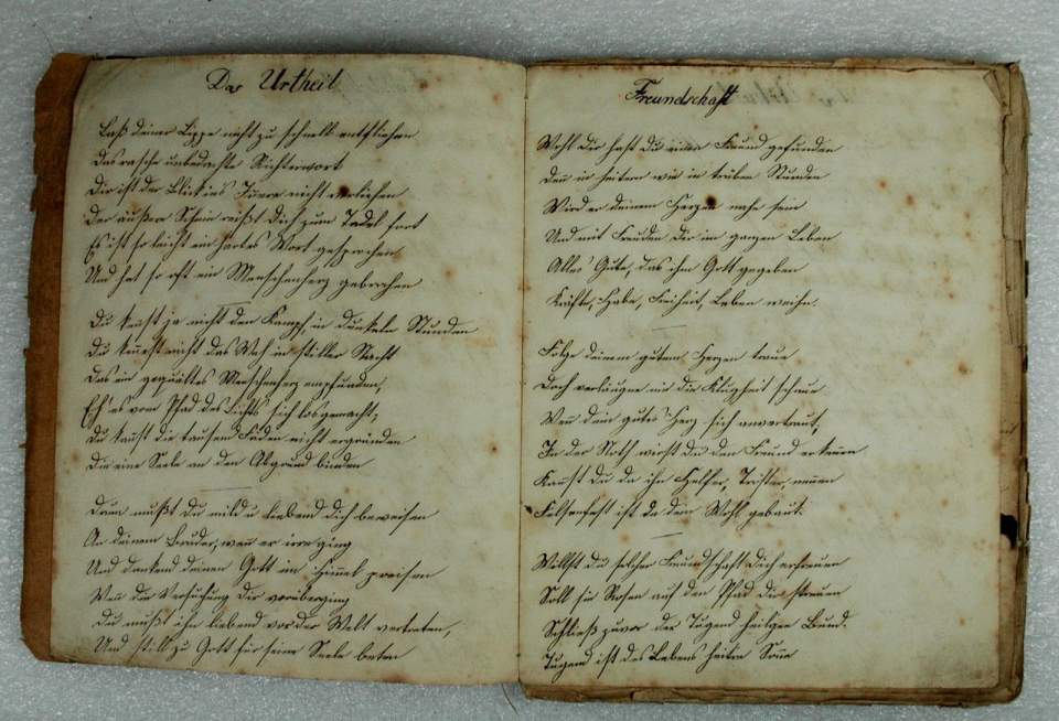 Schulheft mit Sinnsprüchen und Gedichten (ca.1871)
