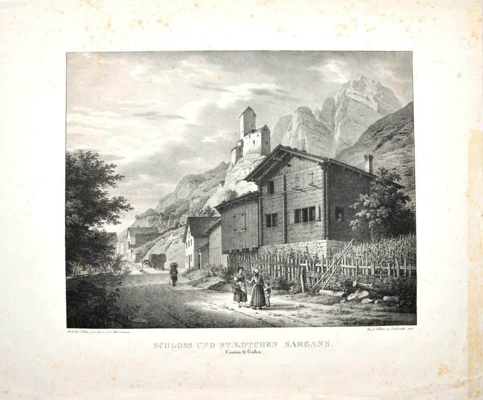 Grafik, Ansicht von Sargans