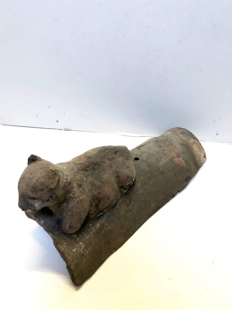 Ziegel mit aufsitzender Katze, Dachziegel