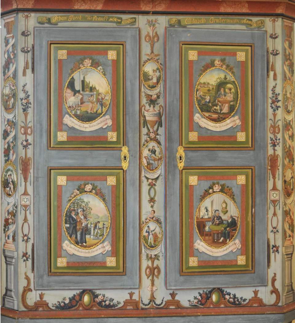 Appenzeller Jahreszeiten-Schrank von Johann Jakob Weishaupt und Elisabeth Grubenmann