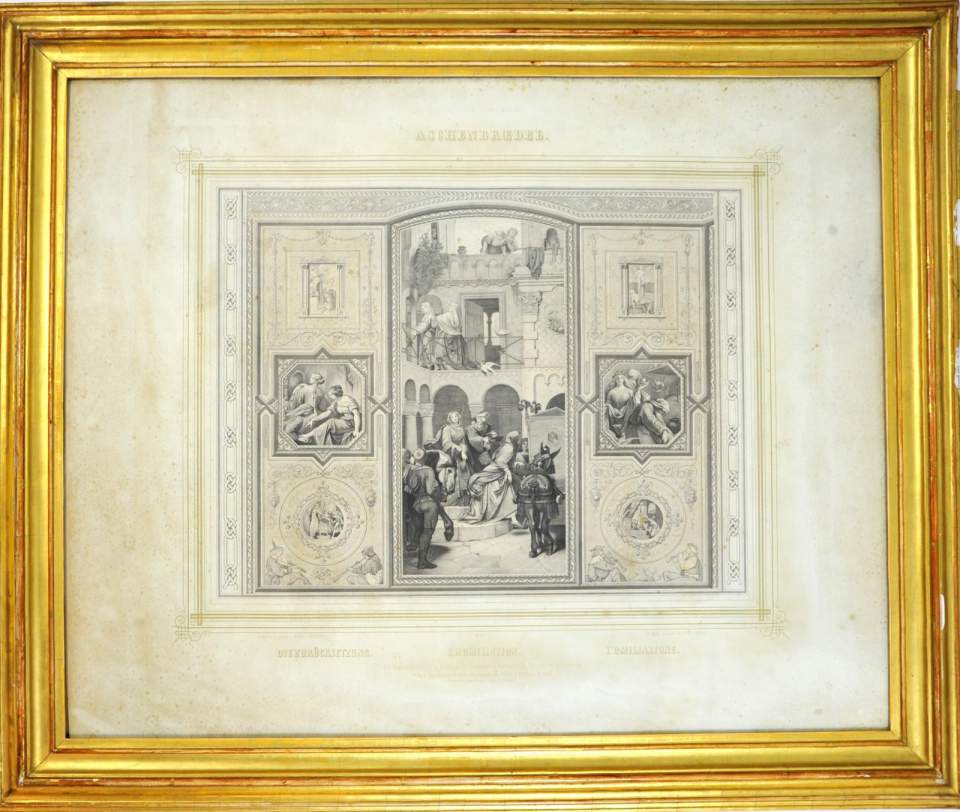 Lithographie nach Moritz v. Schwind: Aschenbrödel 
