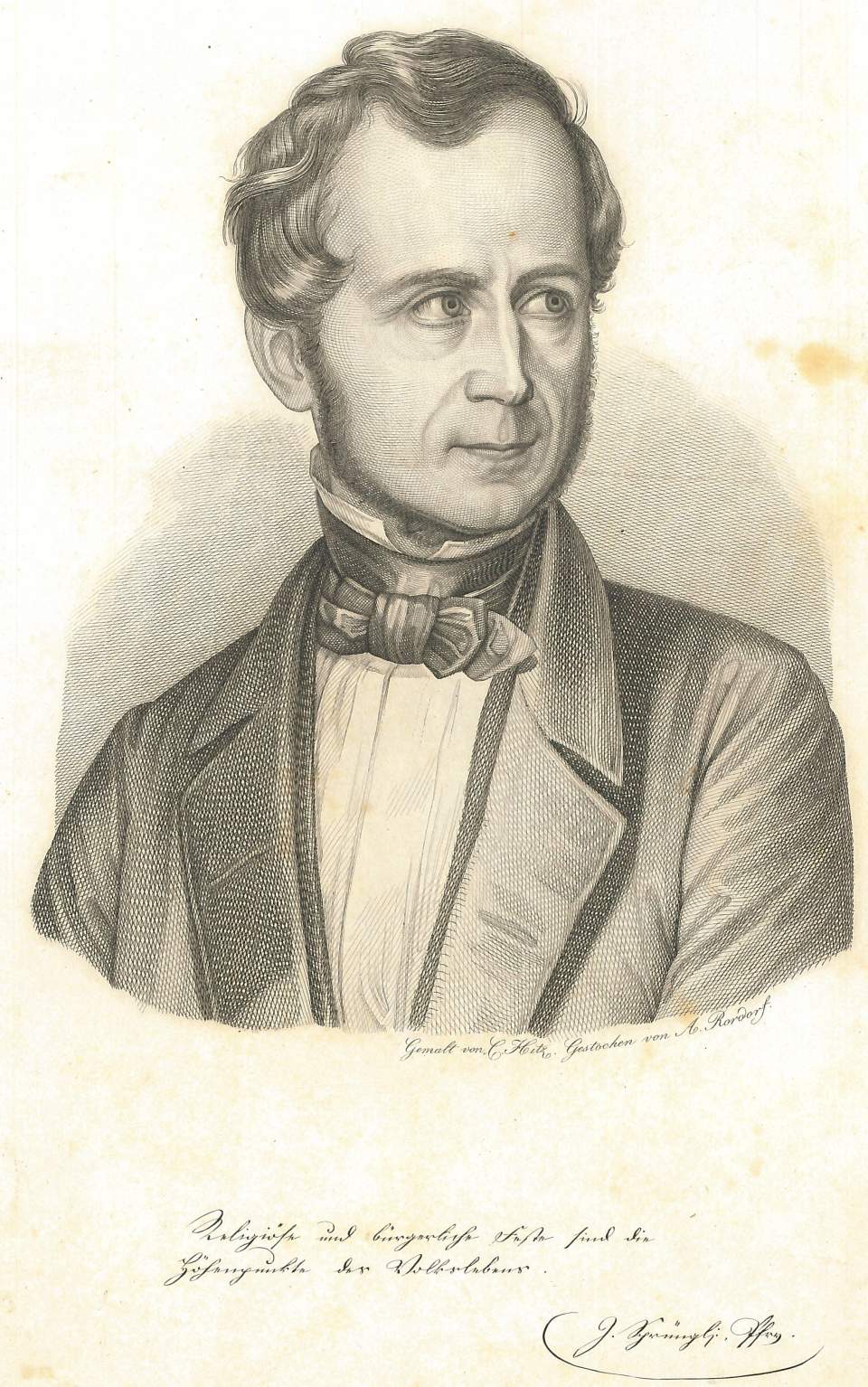  Porträt von J. Sprüngli, Pfarrer