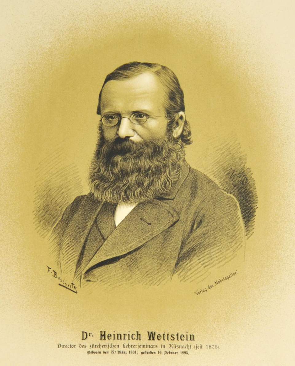 Lithographie, Porträt von Dr. Heinrich Wettstein